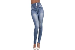 HORMTAER Damen Jeans High Waist Stretch Denim Jeanshosen für Damen Skinny Slim Fit Röhrenjeans Bleistiftjean Lässige Pant Strecken Schlank Stylische Hosen