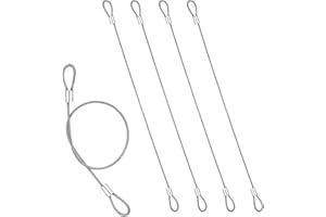 APHUMEDC Reise-Sicherheitskabelschloss 5 Stück Stahlseil mit Ösen Sicherheitskabel Edelstahl 30cm X 2mm Drahtseil mit Ösen Silber Sicherheitskabel Langlebig Drahtseil Kabelschloss für Fahrradschlösser