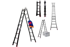 PROREGAL Échelle Multifonction 3-en-1 en Aluminium Apollo 5,2 mètres | 4x5 échelons | Charge maximale 150 kg | Aluminium | Noir