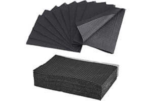OTYMIOW 125PZ Tatuaggio Tavolo Tappeto Monouso Quadrato Nero Bavaglini Dentali Neri Tatuaggio Mat Piercing Impermeabile Tatuaggi Pulizia Tampone Foglie Paziente Bibs Tessuto non Tessuto 45 × 33 cm