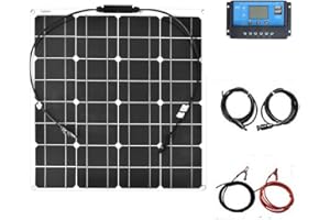 XINPUGUANG 50W flexible solar panel kit 10A solar controller, cable, 12V/24V battery (50W) for the roof of home RV, yacht and yacht house