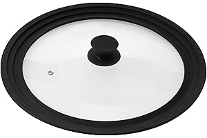 ‎BREMERMANN bremermann® Universal-Glasdeckel mit Silikonrand, 30/32/34 cm, groß (Schwarz)