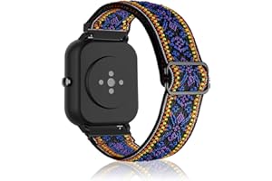 KONEE Bransoletka kompatybilna z Amazfit GTS 4 / GTS 4 Mini / Bip 3 / Bip 3 Pro / GTS 3 / GTS 2 / GTS 2 Mini / GTS 2e, 20 mm, elastyczny nylonowy pasek zastępczy, sportowy do zegarka Amazfit GTR 42 mm, kolor niebieski (Bohemi)