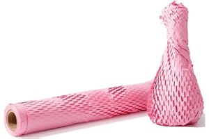 HELPERS LAB Pink Papel de nido de abeja, papel de embalaje - Materiales de embalaje para artículos sensibles -Material acolchado para transporte - Rollo de papel kraft 30cm* 10M, papel reciclado natural