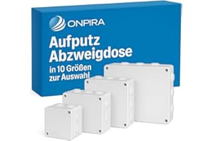 Onpira® Aufputz Abzweigdose, Verteilerdose in 10 Größen zum auswählen Spitzwasser geschützt IP55 Abzweigkasten ABS Elektrisches Anschlusskästen DIY Kunststoff Fall Verteilerkasten (85x85x50mm)