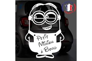 Sticker bébé à bord pour voiture Petit Minion 20 cm Blanc - Anakiss