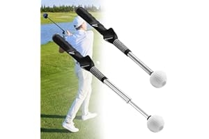 Afenau Retractable Golf Training Aid, Golf Swing Trainer, Golf Swing Training Aid, Golf Alignment Sticks, Golf Grip Training Aid for Indoor Practice Warm-up Strength, Golf Flexibility (Black)