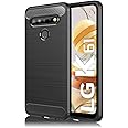 NALIA Design Cover compatibile con LG K61 Custodia, Aspetto Carbonio Sottile Copertura Silicone con Texture Fibra di Carbonio