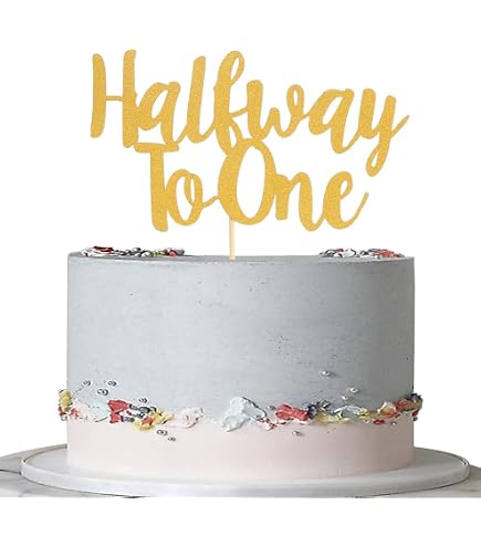 Lot De 24 Décorations à Paillettes 6 Mois Pour Cupcakes Et Gâteaux - Idéal 1/2 Anniversaire Et Fêtes