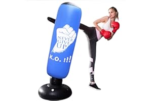 GREESUIT Sacco da Boxe Gonfiabile per Bambini Adulti 157cm, Sacco da Boxe PVC per allenamento boxe, karate, sollievo dallo stress, palestra domestica MMA