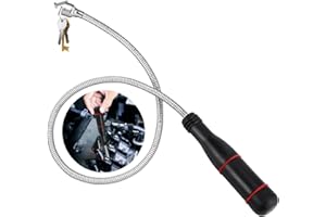 Partideal 60CM Magnetheber Magnetstabgreifer, Tragbares Magnetstabgreifer mit 500mm Flexibler Schwanenhals für Aufnehmen von kleinen Teilen, Metallgegenstände