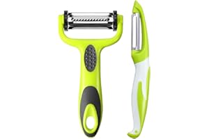 KOOSREEL 3 en 1 Econome a Julienne, Éplucheur à Fruits et Légumes, Eplucheur Légumes avec Poignée Antidérapante est Idéal pour Peler les Pommes de Terre, les Carottes et Divers Fruits et Légumes