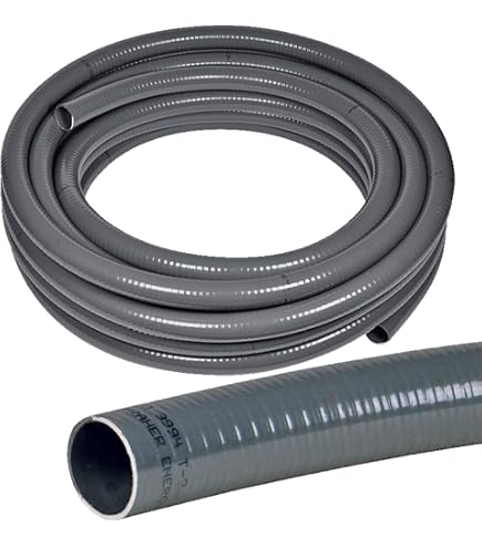 Well2wellness® Tubo In PVC Pressione 50 Mm 10 Bar - 4 Pezzi Da 1 Metro, Spessore 2,4 Mm - Per Piscine, Laghetti, Irrigazione, Colore Grigio - 5