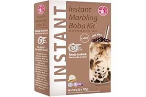 O's Bubble Instant Bubble Tee Kit Kaffeegeschmack (4x 60g) | Mit Tapiokaperlen und Strohhalm