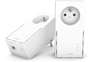 STRONG - Powerline 1000 Kit - Duo Prises CPL - Kit CPL - 1000 Mbps - Compatible Toute Box/Routeur - 1 Port Ethernet + Prise Filtrée - Installation Rapide - Accès Internet Haut Débit Partout - Blanc