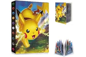 QASIMOF Card Binder for Pokemon, 4 Pocket Collection Card Holder, Trading Card Album Folder, 30 Pages 240 Cards Capacity