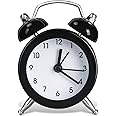 Vicloon Mini Alarm Clock, Bedside Clocks Battery Operated Non Ticking Table Clocks, Bedroom Retro Alarm Clock Simple Loud Vintage Alarm Clocks for Bedroom Kitchen Desk Bedside（Battery not included）