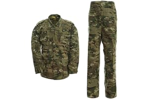 YUSHOW Men's Tactical Suit Camouflage Combat Jacket & Trousers Set Airsoft Clothing Military Jacket Uniform War Game Army Military Paintball BDU Hunting Shooting Camo Gear