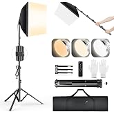 EMART Softbox Set, Soft Box Kit for Photo Studio of 40 x 40 cm - 1 Pack | 85w, 3000K-6000K, Remote Control, Photo Studio, Por