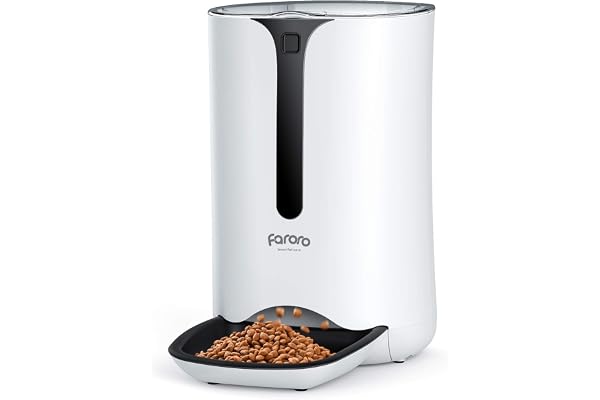 Faroro 7L Automatisk Matare Katt, Automatisk Katt- och Hundmatare med Timer och 10s Röstinspelning, Upp till 5 Måltider per D