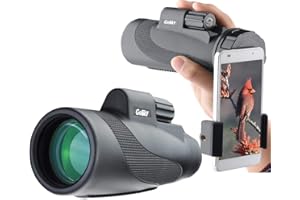 Gosky Titan 12X50 High Power Prism Monocular with Smartphone Adapter -IPX7 Waterproof Fog- Proof Shockproof Scope - BAK4 Prism & FMC Lens for Bird Watching Hiking Hunting Camping Travelling
