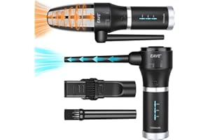 Eave Aspirateur et dépoussiéreur sans Fil 3 en 1, Bombe d'air Comprimé, Dépoussiérants électrique 2 Vitesses, 77000 TR/Min à Aspiration 11000pa, Banque d'alimentation Portable à Charge Rapide (argent)