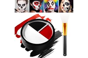 Afflano Clown Trucco Halloween Pittura Viso Bianco Nero Rosso, Festa Di Pittura Del Corpo Del Viso, Face Body Paint Per Circo Sfx Joker Zombie Vampiro Scheletro Costume Cosplay Trucco Effetto Speciale