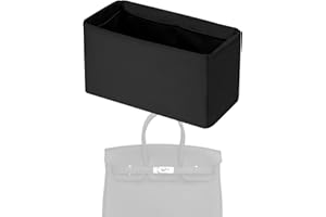 XYJG Jedwabny organizer do torby, wkładka pasuje do Hermes Birkin, luksusowy organizer do torebki i wkładka modelująca do torby (BK25, czarny)