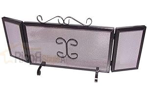 RICOR STYLE ARREDO Parascintille Rettangolare 70 cm Caminetto Ferro Battuto con ANTE h.40 cm