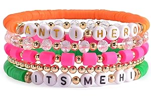 QianSiLi Swiftie Bracelet Tay Inspired Bracelets Gifts For Swifties Friendship Bracelets For Women Teenager Girls 5 Pcs Preppy Stacking Bracelets Colorful Summer Holidays