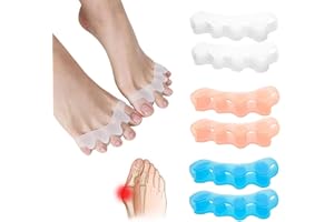 FENGLIN-JOY Zehenspreizer Silikon,3 Pair Toe Separator,Hallux Valgus Silikon,Zehenspreizer zur Korrektur der Zehen für überlappende Zehen,Gemilderte Fußschmerz den Reibung