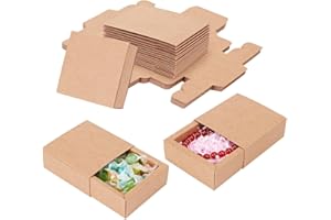BENECREAT 20 Pack Boîte à tiroirs en Papier Kraft Boîtes à Bonbons de Bijoux de Savon pour désherber Les emballages Cadeaux
