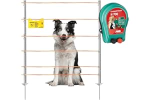 Agrarzone Kit recinto Elettrico per Cani N700 230V con Filo 250m | Recinto con elettrificatore per Cani, Gatti e Piccoli Animali | Funzionamento a Corrente | con Altezza su Misura | per Il Giardino