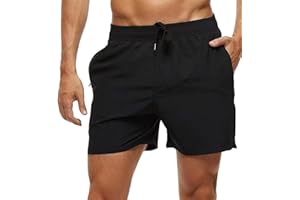 YuKaiChen Men's Swim Shorts Swimming Trunks ‌Board Shorts Water Repellent‌ Quick Dry Surfing Beach Shorts with Zipper Pockets and Mesh Lining