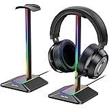 New bee Supporto Cuffie RGB, Gaming Stand Cuffie da Gioco da Scrivania con 7 Modalità di illuminazione e Base in Gomma Antisc