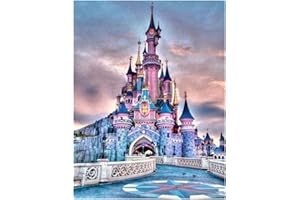 XiangJunly 5D DIY Diamond Art Painting Kits Full Drill for Kids Adults,Rhinestone Embroidery Crystal Cross Stitch Arts and Crafts Canvas Painting by Numbers as Gifts for Home Wall Decor (Castle-1)
