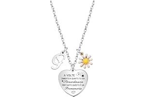 Hcvone Collana Iniziale Collana Margherita da Donne Ragazze Collana Lettera Collana Amicizia Sorelle Promemoria Regali Compleanno Motivazionali Regali Colore Argento Collana Gioielli