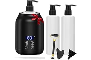 ‎IKLESTAR Massageöl Wärmer mit Gesichts-Roller-Set, iklestar Professioneller Massage öl wärmer gerät, Tragbarer Lotion-Flaschen-Spender-Heizung für Zuhause, SPA, Schönheitssalon