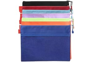 ASTARFAVOR 6 piezas de Bolsa de Documento de Doble Capa con Cremallera,Bolsa Archivo Cremallera A4, Bolsa de Documento de Malla, Bolsas Cosméticas para Oficinas Viajar Escuela