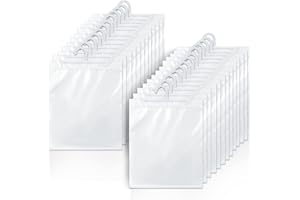 TUTATA 24 Stück hängende Aufbewahrungstaschen, großer Haken, 25,4 x 31,8 cm, transparente Plastiktüten für Klassenzimmer, Bibliothek und Apotheke