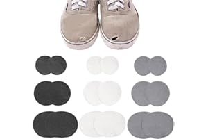 BOPRKTM Pack of 18 Self-Adhesive Repair Patches Shoe Repair Patch Kit Shoe Hole Repair Patch Round Self-Adhesive Heel Patch Self-Adhesive Shoe Heel Protection for Trainers