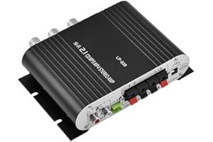 HEAYZOKI Mini Amplifier Hi-Fi 2.1 CH Class D Stereo Amplifier, Mini HiFi 2.1 Stereo Bass Auto Car Home Audio Power Amplifier Digital Amp, High Power Amplifier DC Super Bass, Compatible with CD MP3 MP4(Black)