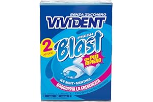Vivident Blast Fresh, Chewing Gum, Gusto Menta, Senza Zucchero, Senza Glutine, Confezione da 2 Astucci di Gomme da Masticare Ripiene, Ideali da Condividere e per una Freschezza a Lungo