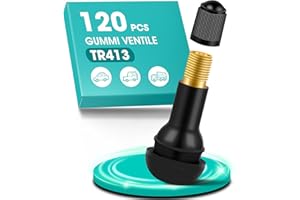 ‎ACIELANNA 120 Stück TR413 Gummi Ventile, Universal Autoventil, Snap-In Gummiventile, Reifenventil, Autoreifen Ventil, Gummiventil Reifen für Motorräder, Meist Auto