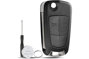 GZXNKEY 2 Buttons For Vauxhall Corsa D Key Fob Replacement Key Case Cover For Opel Vauxhall Astra Vectra Zafira Signum Meriva Corsa Key Cover with Battery CR2032 Ring Screwdriver
