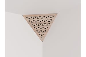 UA ACOUSTICS Lot de 2 pièges à basses d'angle acoustiques « Triangle » | Mousse acoustique diffusée avec plaque HDF laminée perforée | 42 x 42 x 42 cm | Couleur : (Sonoma, TRI)