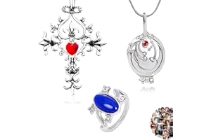 YOUU UoYu The Vampire Diaries Lot de 23 autocollants Elena Gilbert avec médaillon ouvrant Verveine Collier avec pendentif en cristal saphir Elena