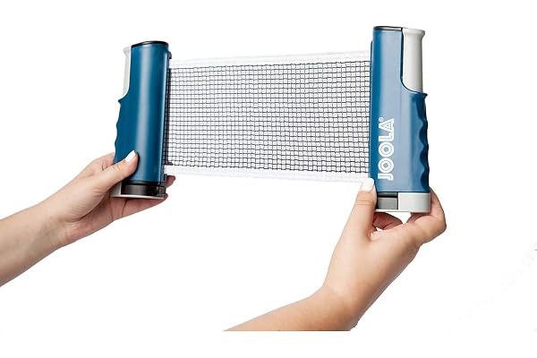 JOOLA Retractable Ping Pong Net - Ping Pong Net for Any Table - Portable Table Tennis Net and Post Set Stretches 5.75’ & Clamps to Any Table Up to 2” - Optional Racket and Ball Set, Games for Family