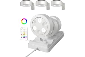 EZVALO Picture Lights for Wall with Charging Station, Rechargeable Battery Magnetic Poster Lights with 3 Color Temps & 12 RGB, Remote Dimmable Timer, Wall Decor Light for Art Display (6 Pack)