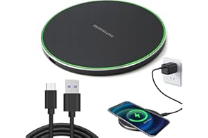 WITFOAM Cargador Inalámbrico Rápido 20W con Base de Carga Inducción Qi, Compatible con 12/13/14/15/16 Serie, S20/S21/S22/S23/S24, Cargador Wireless Sin Cable